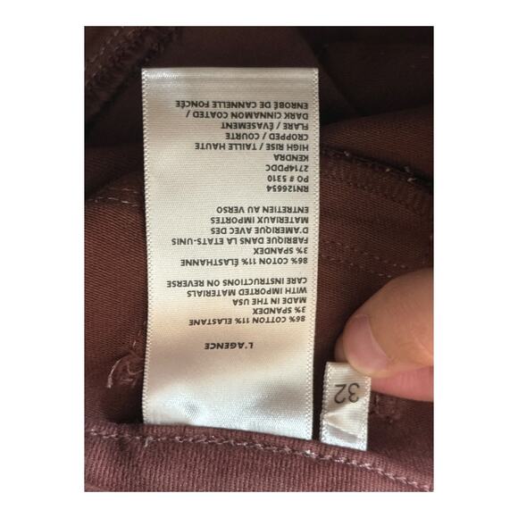 L'Agence Kendra High-Rise Crop Flare Pants brown size 32 - Picture 7 of 10